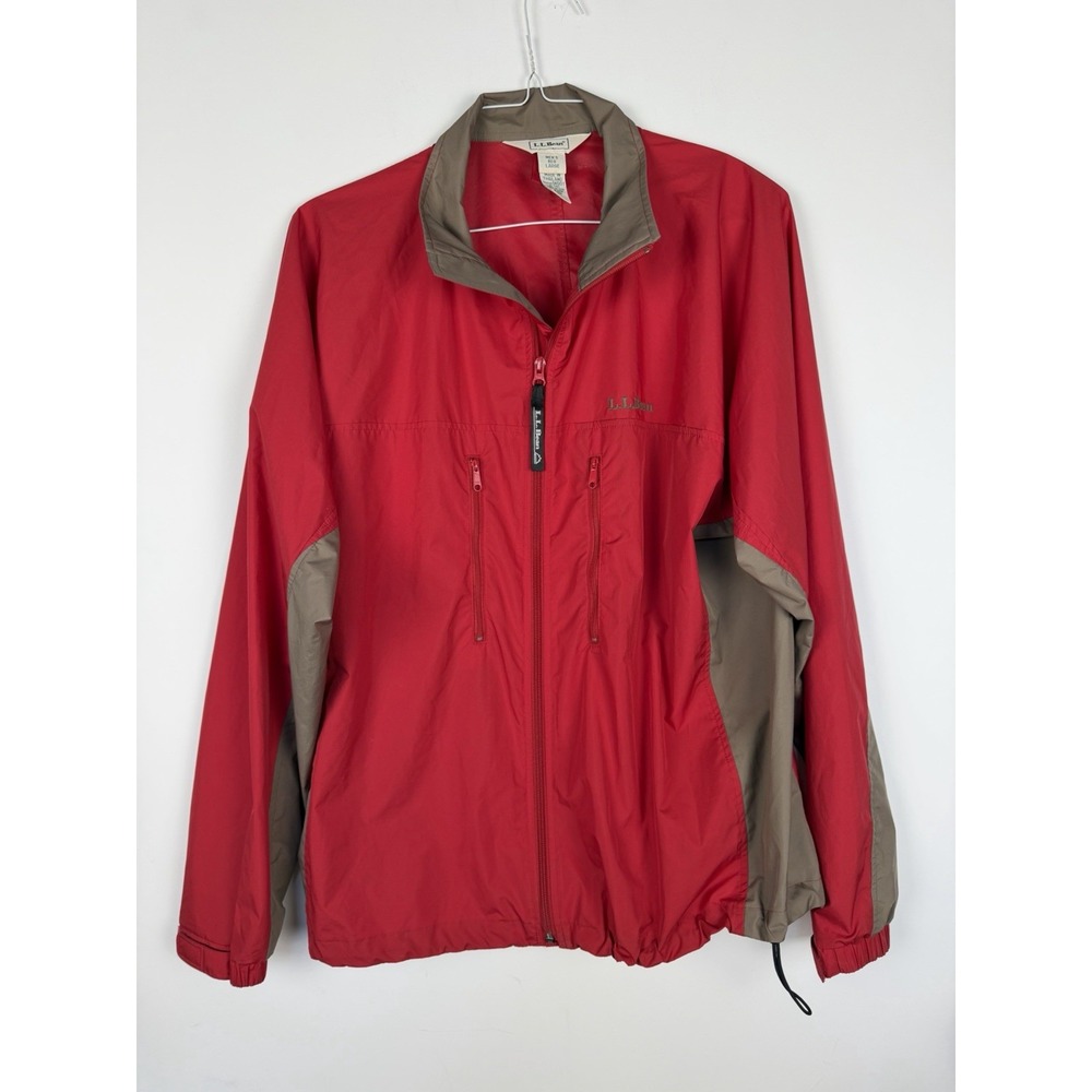 vintage L.L. Bean men's red windbreaker jacket size‎ L
